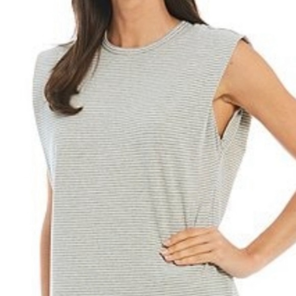 GIBSON LATIMER JERSEY KNIT STRIPE DRESS SIZE MEDIUM - Picture 2 of 7